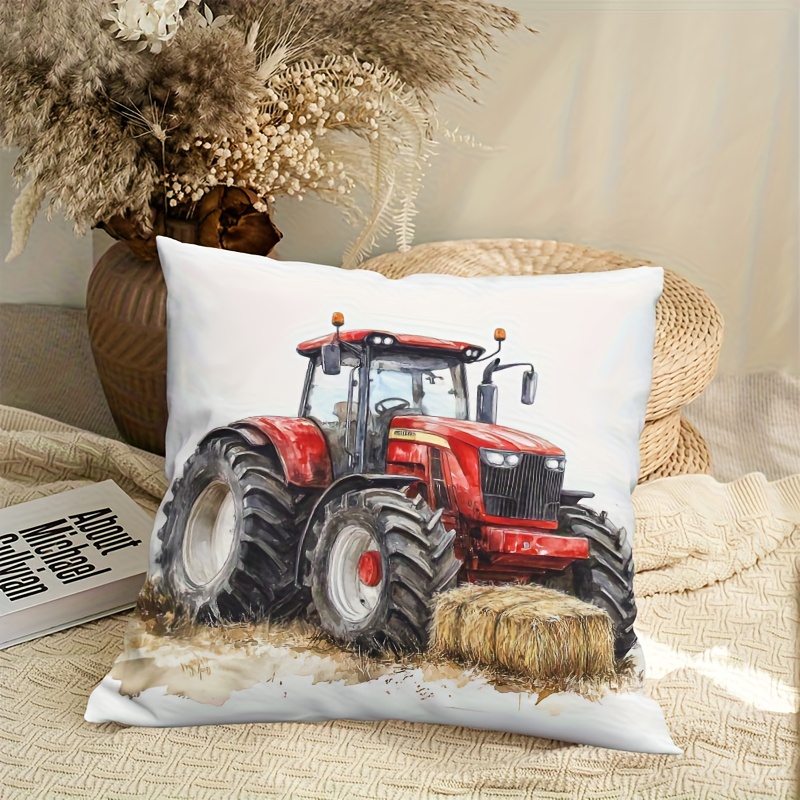 Agriculture Farming Cartoon - Housse de coussin rustique à motif