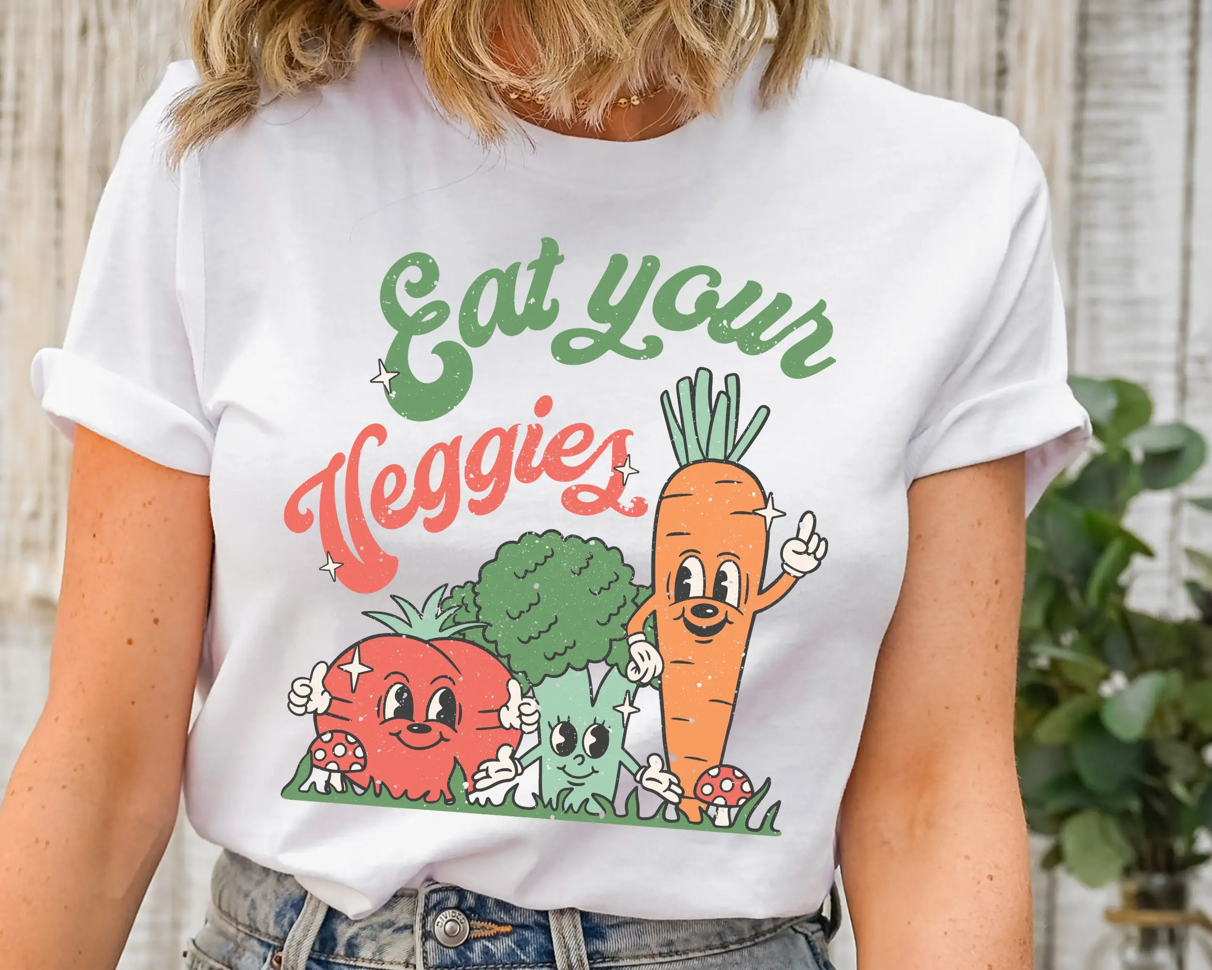 Farming Farmer - T-shirt rétro « Eat Your Veggies