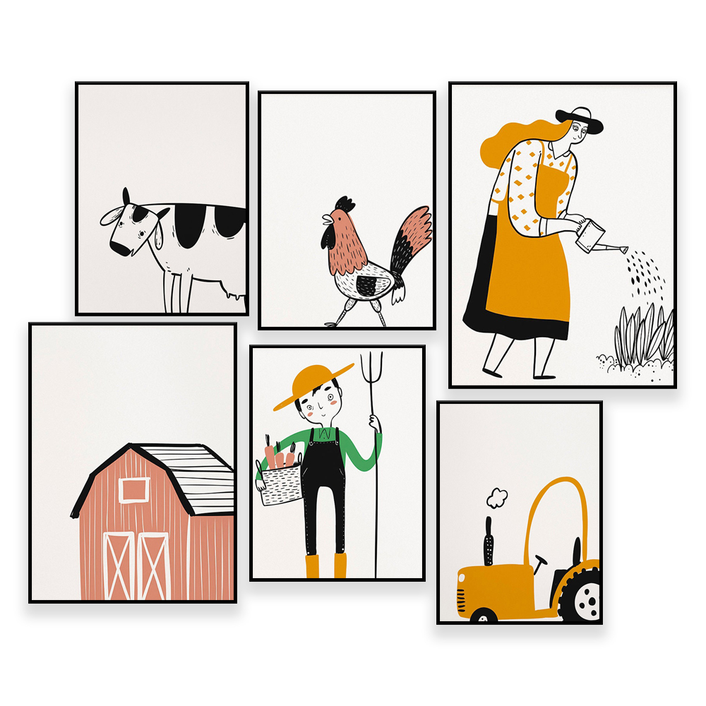 Agriculture Farming Cartoon - Mur de galerie agricole-4-H, éducation AG,